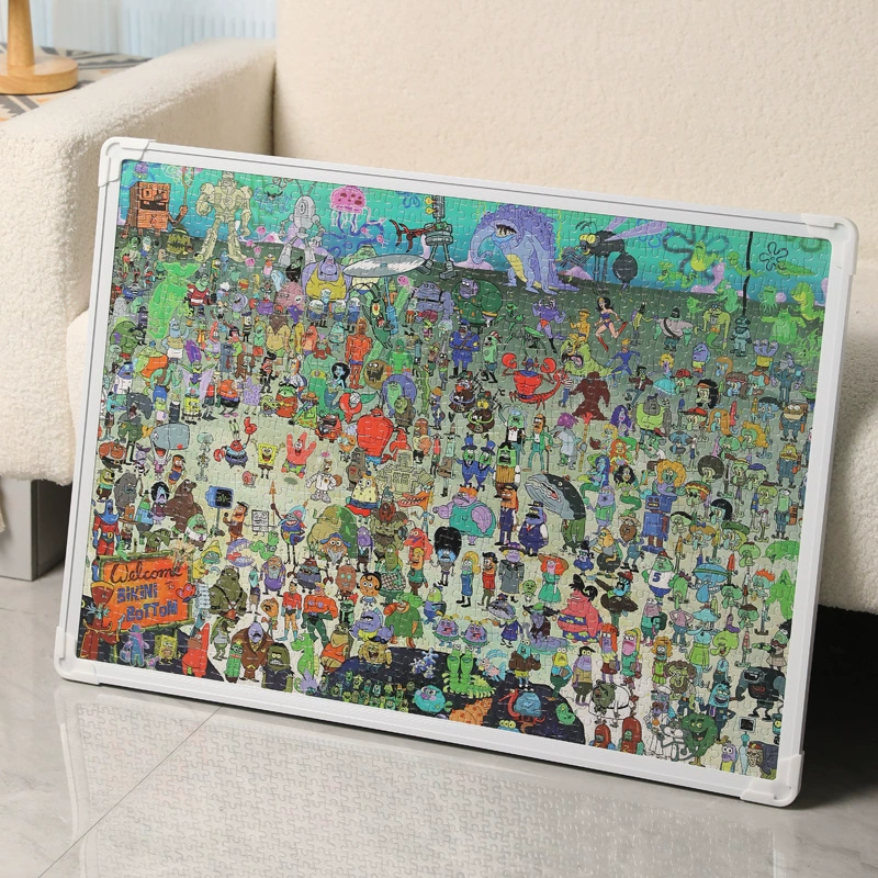 Puzzle mounting frame × cm drawing frame photo frame, hanging wall size black and white framework