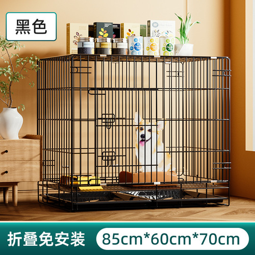 Dog Cage for Teacup Small Dogs, Indoor Home Use with Separate Litter Box, Medium Dog Corgi Large Pet Dog Cage
