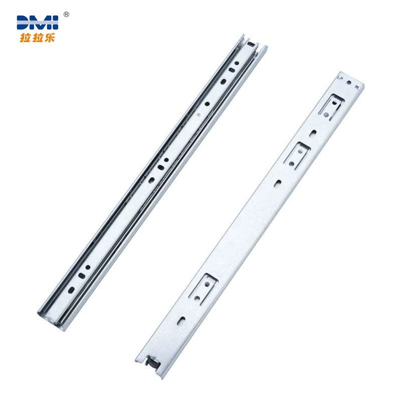 拉拉乐 LS3201 three-section galvanized plate slide rail 30 wide cold rolled steel wardrobe guide rail silent cabinet side drawer