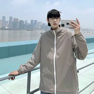 夏季新款2022男士外套透气防晒衣潮牌防晒服宽松超薄款夹克皮肤衣