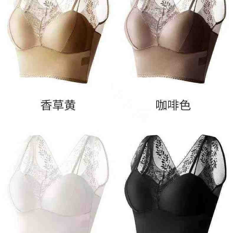 9801 # nuevo encaje sin marcas hermosa espalda sin anillo de acero chaleco sexy ropa interior damas base anti-luz deportes
