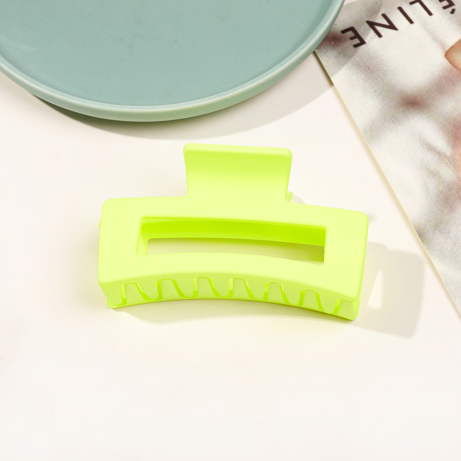 8.5cm 사각 반투명 형광 노란색 27