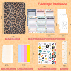 Amazon cross-border creative leopard print hand ledger a6 planner binder 6-hole cash budget notebook