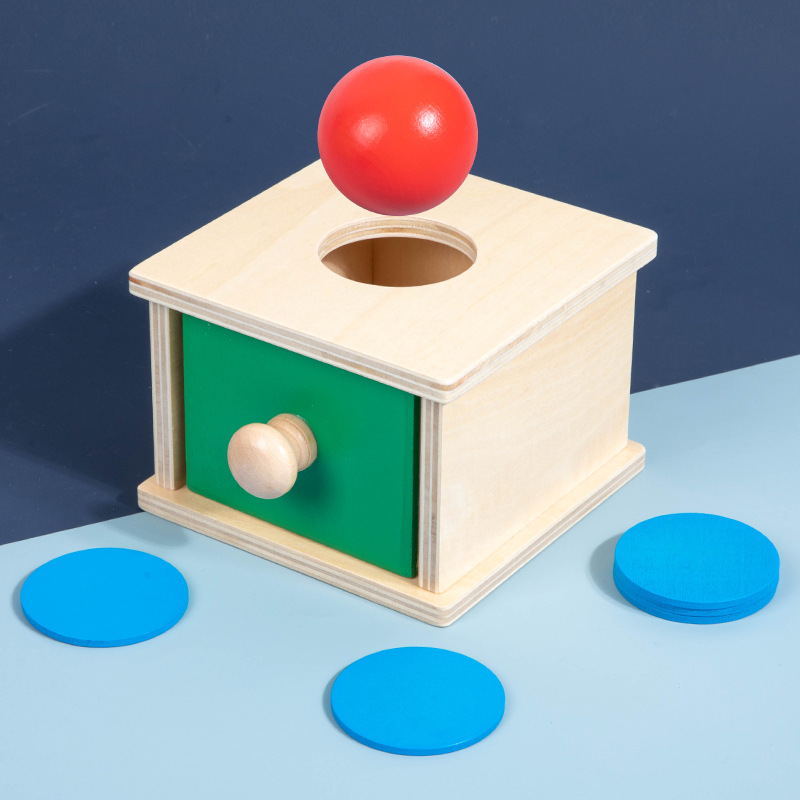 Jardín de los niños de madera dos-en-uno Caja de Inteligencia pitching caja de monedas Montessori Infante de Inteligencia de desarrollo de juguetes ayudas didácticas