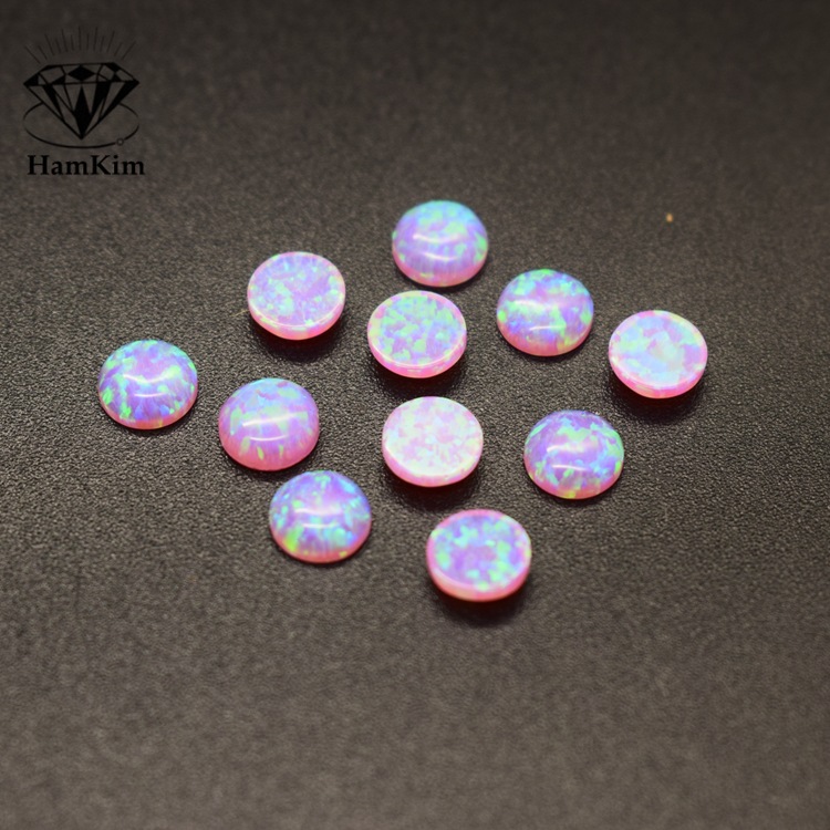 圆形 欧泊平底粉色