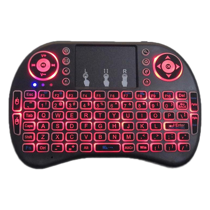 Cross-border I8 mini teclado inalámbrico 2,4g ratón grande touch pad ordenador Android set-top box batería de litio de control remoto de luz de fondo