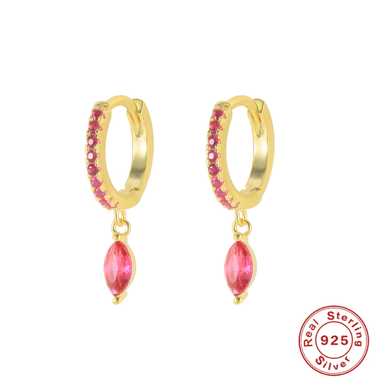 Water Droplets Pattern Women'S Gender 1 Pair Fashion Water Droplets Sterling Silver Inlay Zircon Drop Earrings
