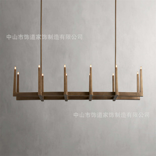 Creative Design Restaurant Lamps American Industrial Style Minimalist Brass Chandelier Cafe Folk Front Desk Bar Chandelier