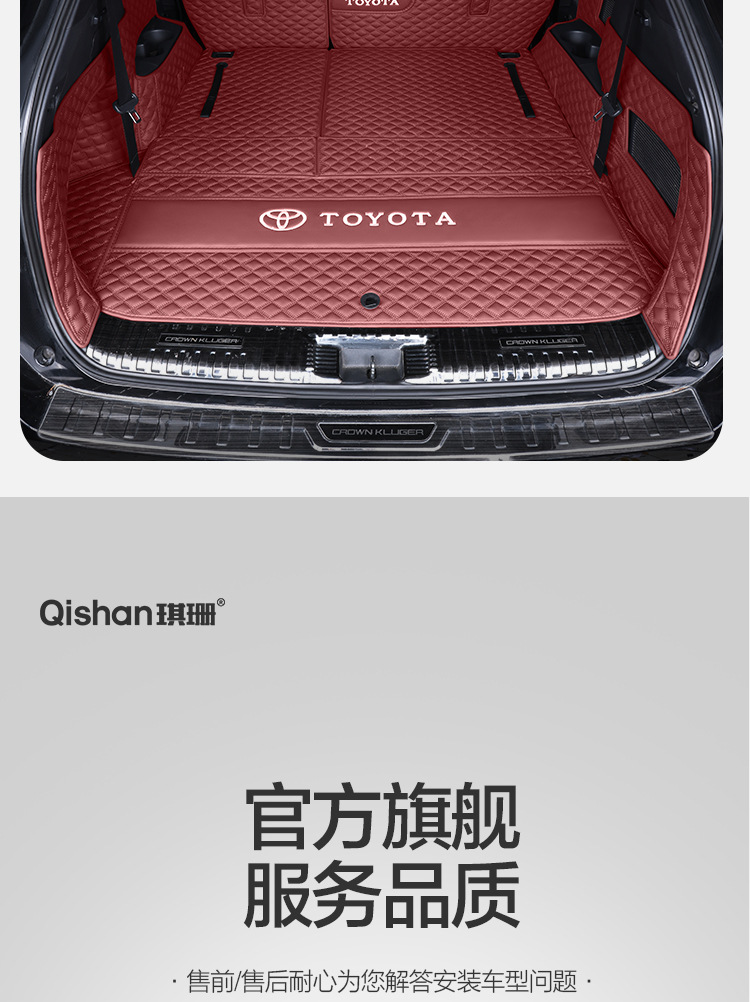 Suitable for Toyota Highlander Trunk Mat 7-Seater Supplies, Modified Old Models 09-26, Fully Enclosed Trunk Mat