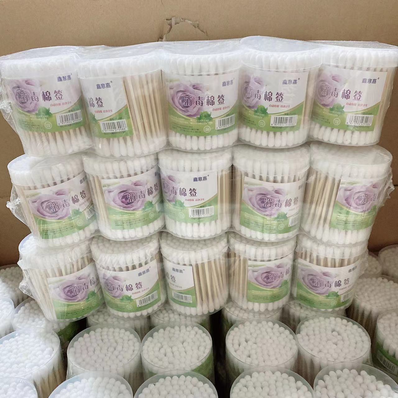 Hisopo de algodón de doble cabeza hisopo de algodón de maquillaje de madera hisopo de algodón de belleza desechable 120 piezas en caja lote de tiendas departamentales de 2 yuanes