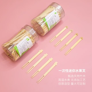 工厂高定各类卡通造型小动物水果叉签盒装试吃叉特色设计包装