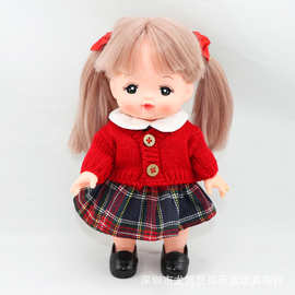 日本米露娃娃衣服配件小美乐秋冬套装红毛衣外套+背心裙女孩 工厂