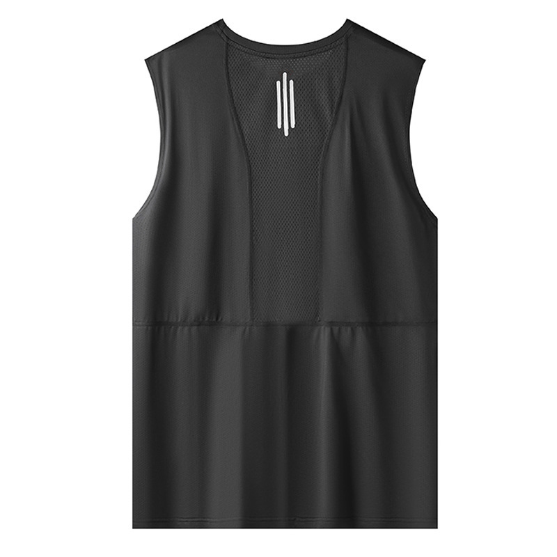 氷酸素運動ベスト男性タイプの夏は薄いノースリーブ男性tシャツを着ています。|undefined