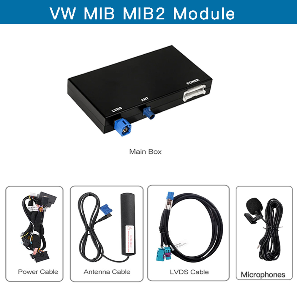 Wireless CarPlay/HICAR upgrade, compatible with the original multimedia decoder system of the Volkswagen Golf 7 MIB