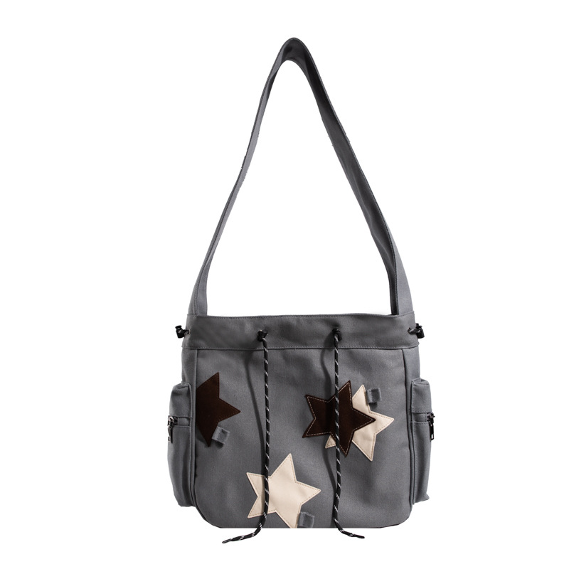 2024 new shoulder bag women's bag simple and fashionable Korean style large capacity portable crossbody trendy versatile canvas bag_voghion.com