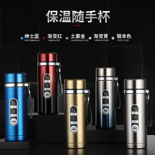 大容量不锈钢户外运动水壶便携车载吊带水杯创意礼品随手保温杯