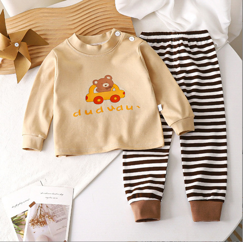 Children's underwear set pure cotton pajamas girl child autumn clothes autumn pants all-cotton boy child home clothes children's clothing drop shipping casual