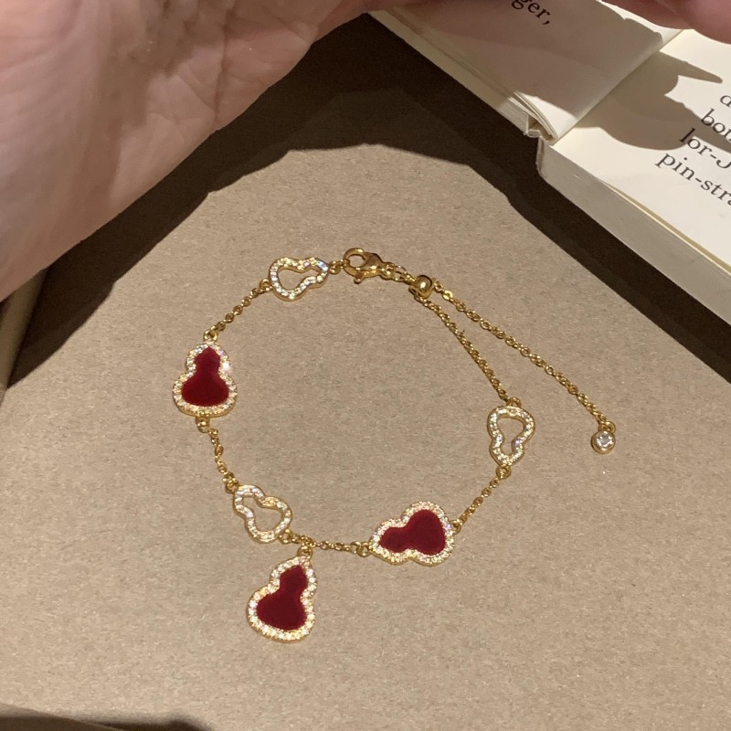 73# bracelet-gold-red-gourd