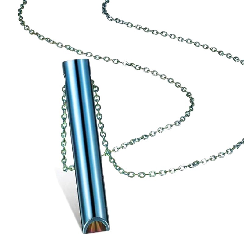 Yingqi titanio acero simple todo-fósforo largo silbato collar transfronterizo Venta caliente ajustable respiración meditación descompresión collar