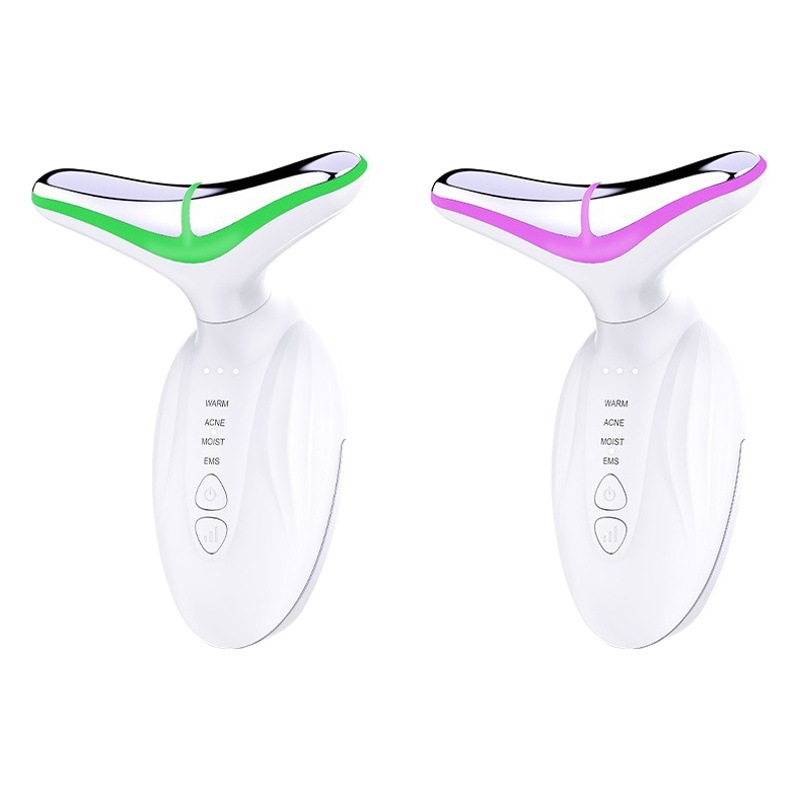 Masajeador reafirmante de cuello con luz LED de 7 colores y microcorriente