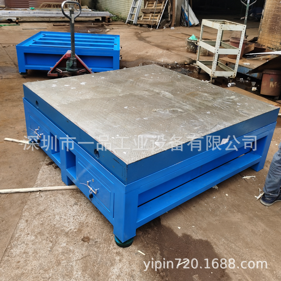 铸铁工作台焊接装配平板车间模具装配操作台带四抽重型钢板钳工桌
