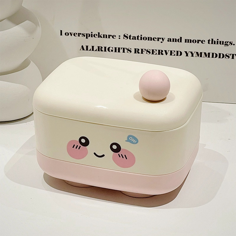 Caja de jabón encantadora caja de jabón de drenaje de doble capa de baño doméstico portátil dormitorio de estudiantes con caja de almacenamiento de jabón cubierta