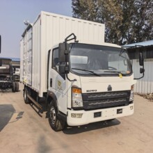 豪沃悍将5吨10吨轻卡运输车全封闭车厢物流快递箱，4*2自卸车
