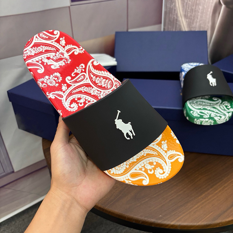 Pl Colorful Printed Polo-Style Slippers Jamaica South America Africa Cross-Border Wholesale Business Casual Flip-Flops for Men
