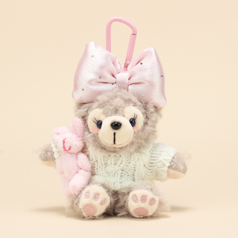 [핑크 토끼 + 황백색 스웨터 + 핑크 리본] 메이메이 + 핑크 팔찌