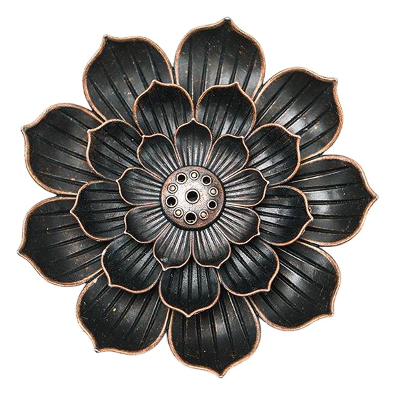 Manufacturer Wholesale Porous Copper Lotus Incense Holder Creative Zen Incense Burner Plate Incense Line Incense Burner Incense Plate Incense Holder