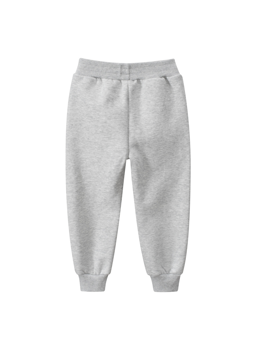 27 niños estilo coreano ropa para niños pantalones largos para niños transfronterizos letras deportes para niños Pantalones deportivos con cordones de lana entrega de una sola pieza
