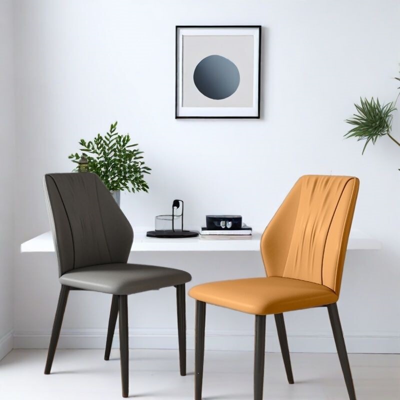 Cream-Style Nordic Modern Light Luxury Minimalist Dining Chair with Backrest, Makeup Chair with Backrest, Comfortable Hotel Dining Table Stool
