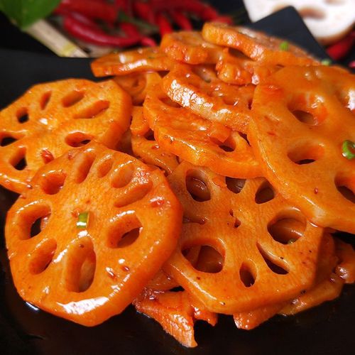 Spicy Lotus Root Snacks 80 Pouches, Preserved Lotus Root in Spicy Sauce, Bulk Black Duck Spicy Flavor Seaweed Snacks 80 Pouches, Crispy Lotus Root Cubes