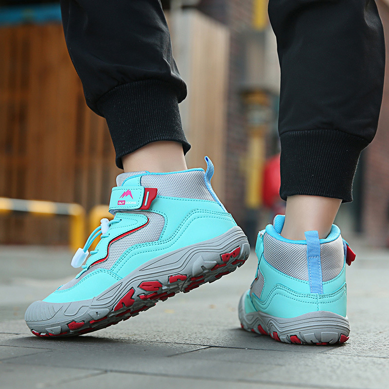 Transfronterizo de otoño y primavera nueva moda casual zapatos de malla para niños al aire libre de media caña zapatos casuales zapatos antideslizantes para niños