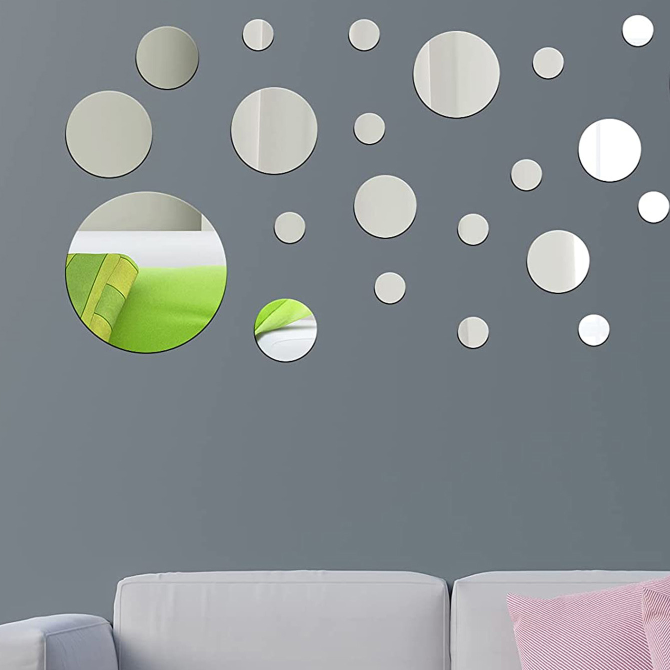 Etiqueta de pared autoadhesiva 3D, espejo acrílico redondo, decoración removible y creativa para pared, combinación de estilos