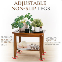 跨境现货柚木浴室凳家用双层柚木淋浴凳带储物架防水浴室淋浴座椅