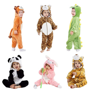 Cross-border Autumn and Winter Baby One-piece Clothes Newborn Clothes Flannel Children's Animal Crawling Clothes Baby Hare Clothes