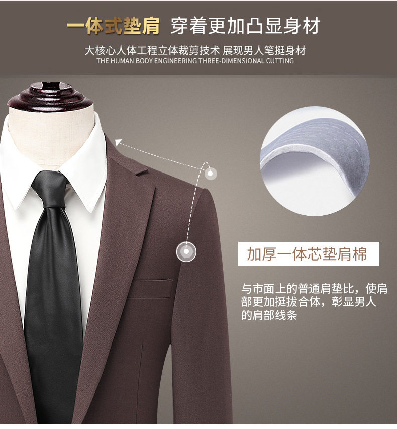 Bộ vest nam pha len dáng ôm, áo vest một hàng cúc cổ bẻ phẳng, quần xẻ tà sau giữa — Màu nâu Mocha chi tiết 11