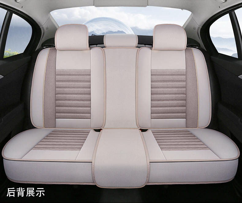 Linen Fully Enclosed Car Seat Cushion Seat Cover Cross-Border Foreign Trade Car Seat Cushion Universal Four-Season Car Seat Cover Car