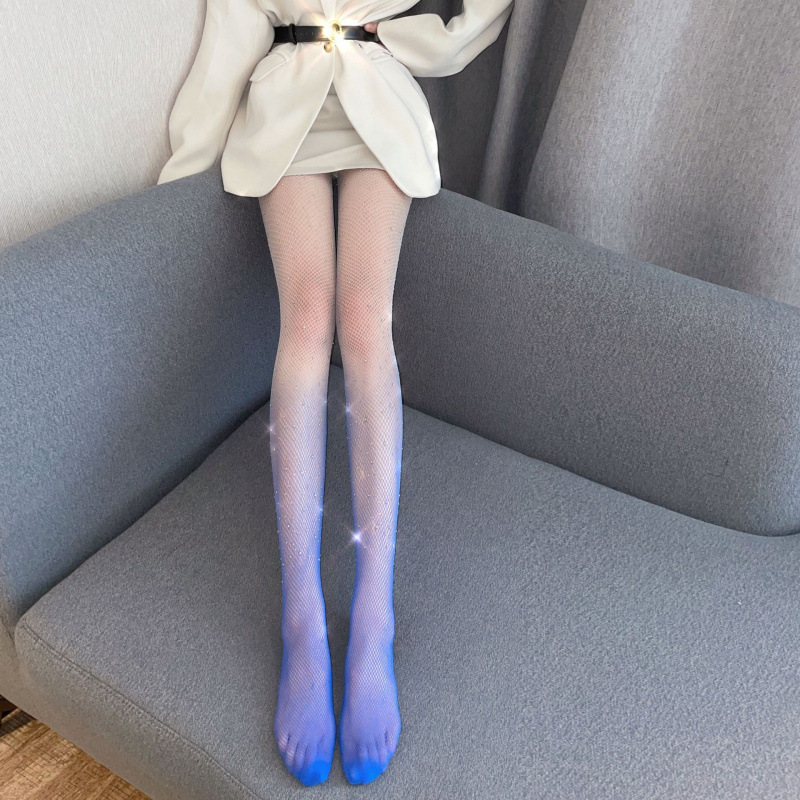 Gradient Color Stockings for Women, Thin, Any Cut, Sexy Hot Girl, Pure Color Black Stockings, Non-Falling Crotch Pantyhose