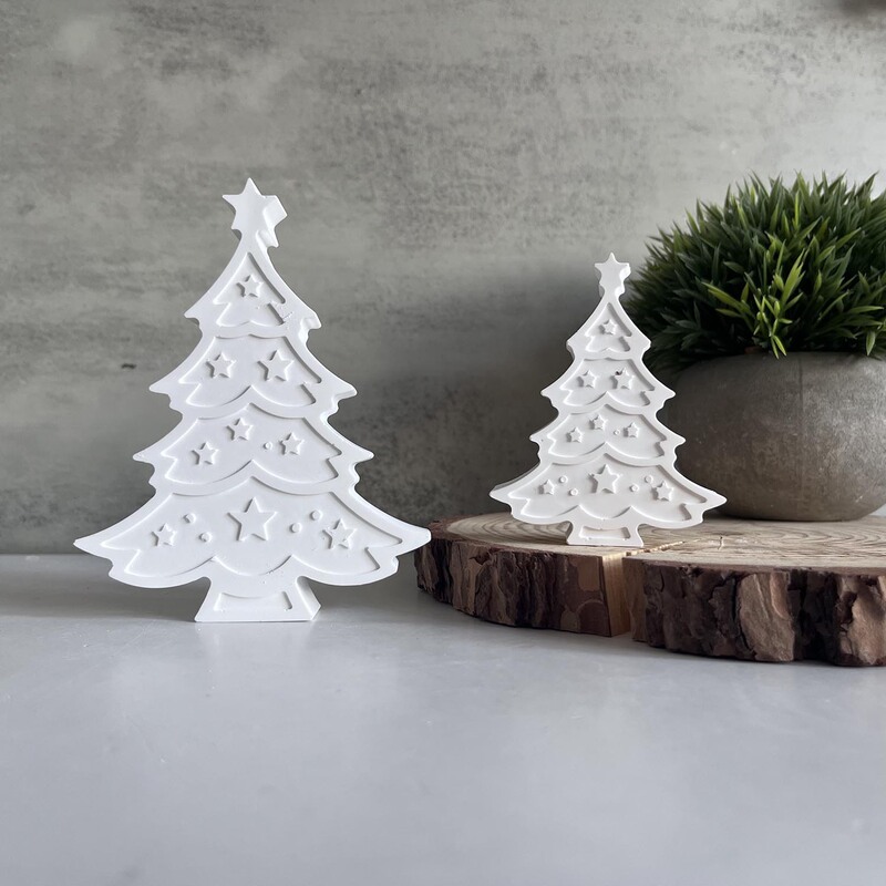 二連サイズクリスマスツリーシリコン金型クリスマス装飾石膏滴ゴム金型|undefined
