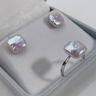 Jewelry suit vintage sugar silver needle earrings 925 sterling silver open ring commuter accessories wholesale