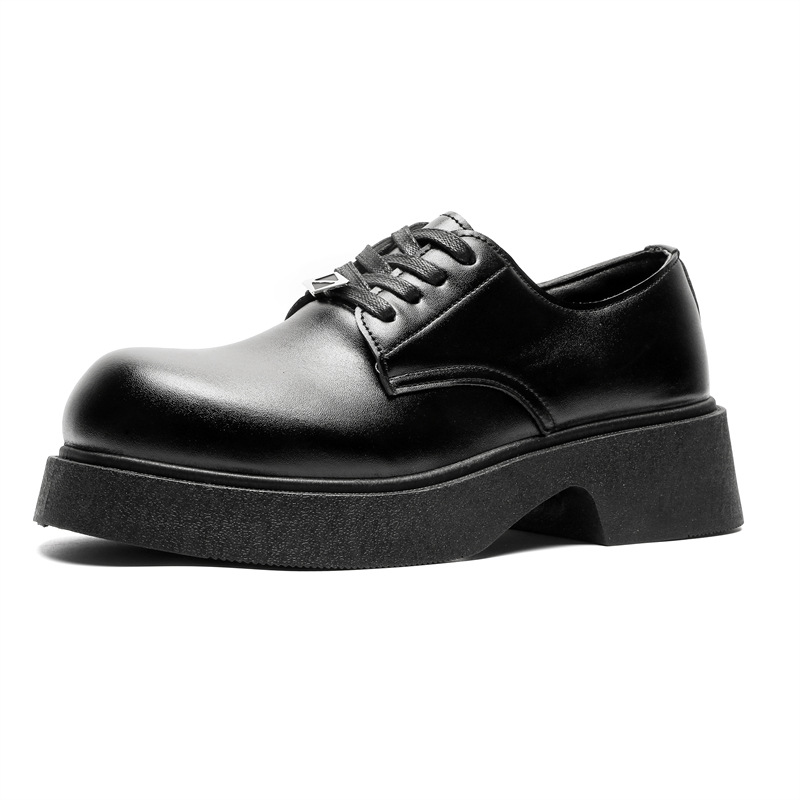 Zapatos de cuero de hombre, tendencia de moda de alto valor japonés, zapatos de derby de caída británica, zapatos casuales para hombres.