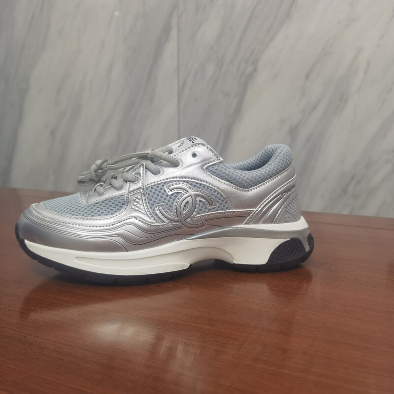2026 New Style Chanel-Inspired Sneakers for Women, Silver Mesh Breathable Dad Shoes, Height-Increasing Casual Shoes, Fashionable and Versatile 2026 New Style Chanel-Inspired Sneakers for Women, Silver Mesh Breathable Dad Shoes, Height-Increasing Casual Shoes, Fashionable and Versatile