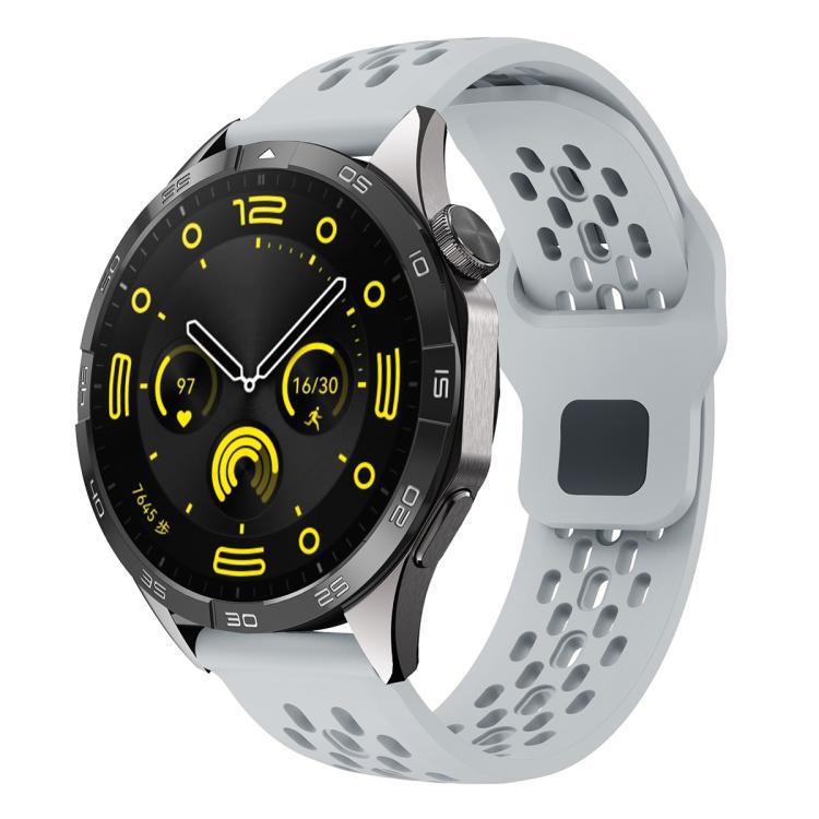 20 / 22mm correa de silicona general agujero plano agujero diseño transpirable botón negro correa de reemplazo de reloj de marca múltiple