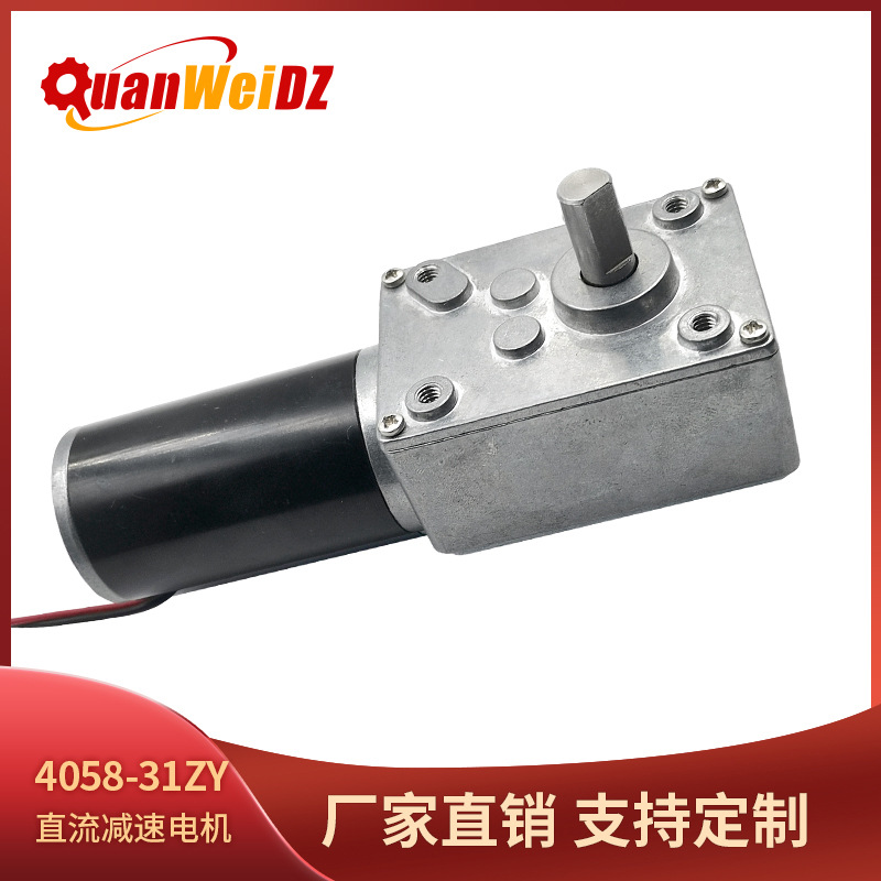 31ZY永磁直流涡轮蜗杆减速电机12V24V 窗帘机 广告牌马达5840牙箱