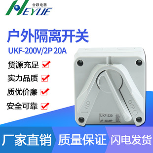 Manufacturer Wholesale Isolation Switch Square Switch Ukf-200V/2P Air-Resistant Outdoor Isolation Switch