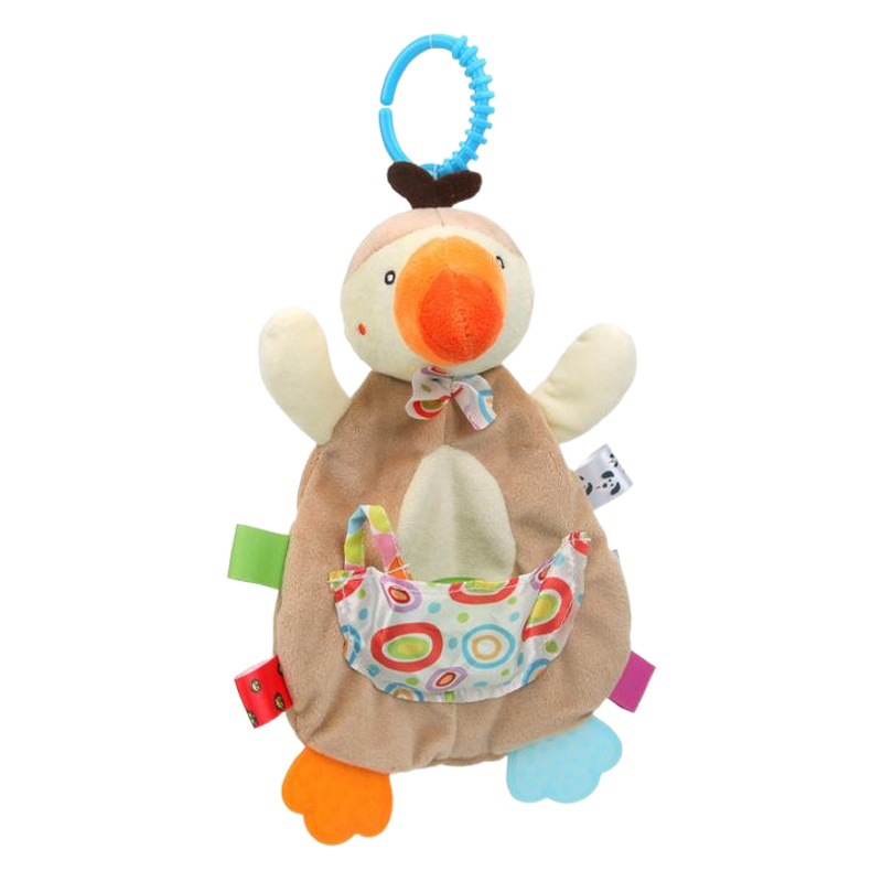 Lindo bolsillo del bebé toalla calmante recién nacido entrada mordedura sonajero muñeca animal BB Peluche juguete Sueño
