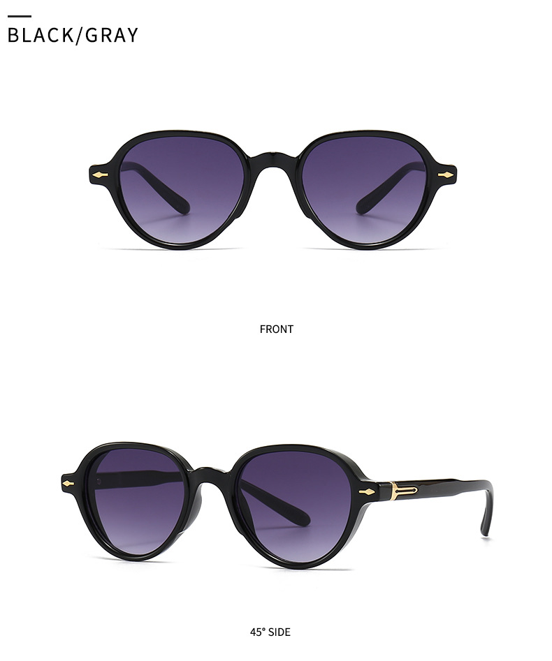Unisex Gender Classic Style Color Block PC UV400 Protection Round Frame Full Frame Women's Sunglasses