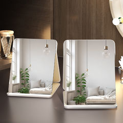 摺疊便攜化妝鏡桌面便攜台式小梳妝鏡家用辦公室宿舍臥室專用鏡子